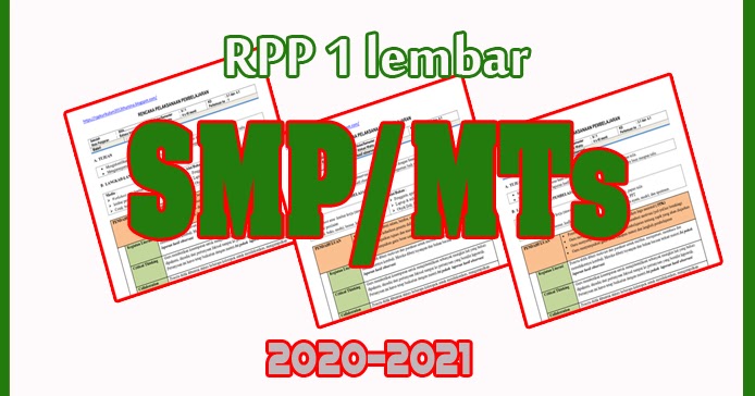 Kumpulan RPP 1 Lembar SMP/MTs Tahun Ajaran 2020