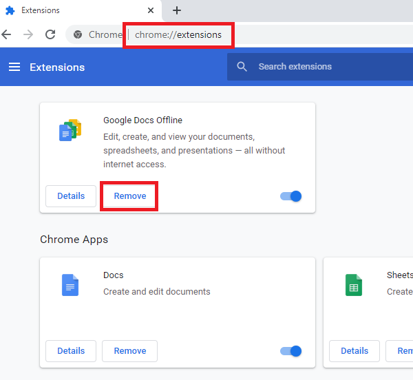 Eliminar extensiones de Chrome