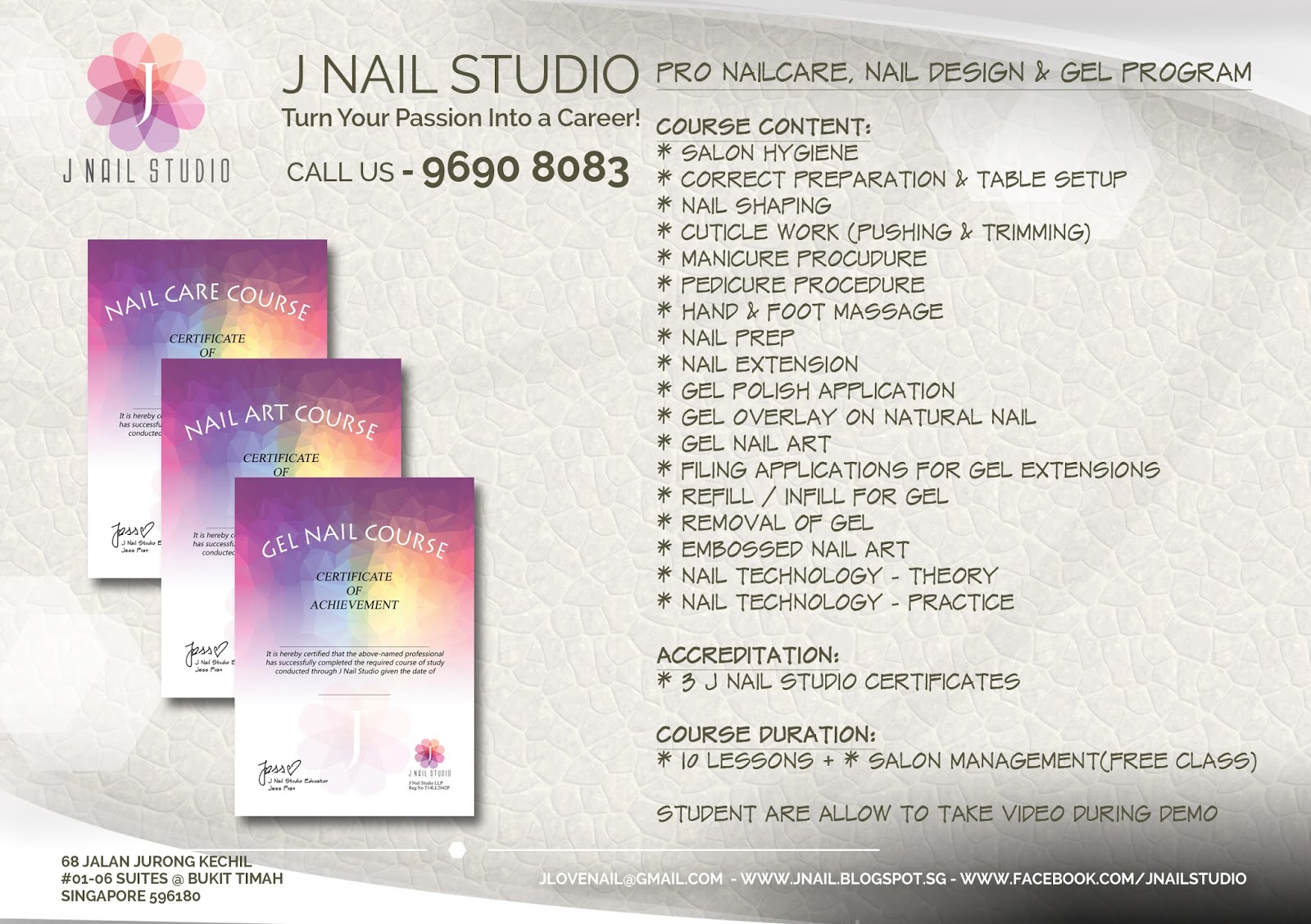 J Nail Studio Nail Courses Singapore