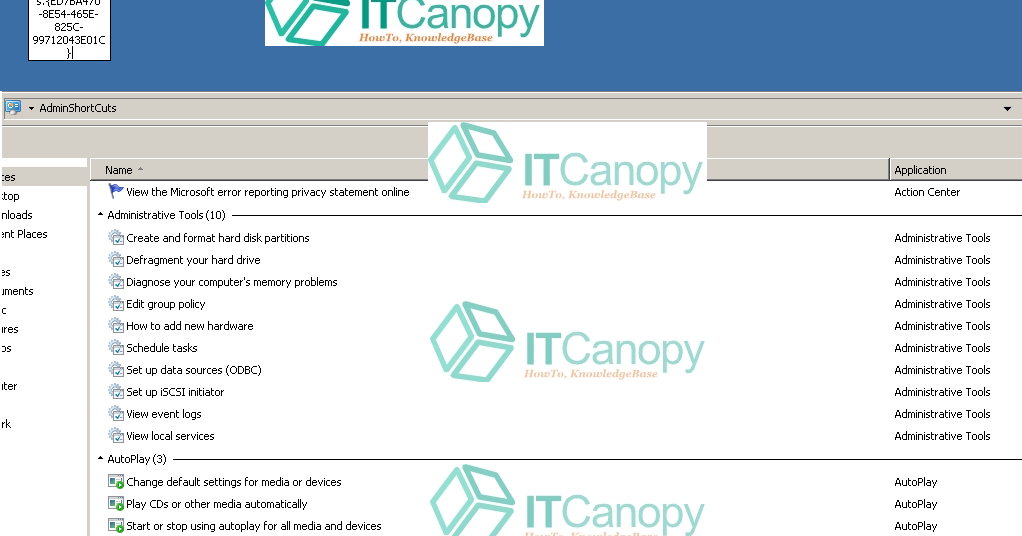 How to create Control Panel shortcuts in one folder on Windows
