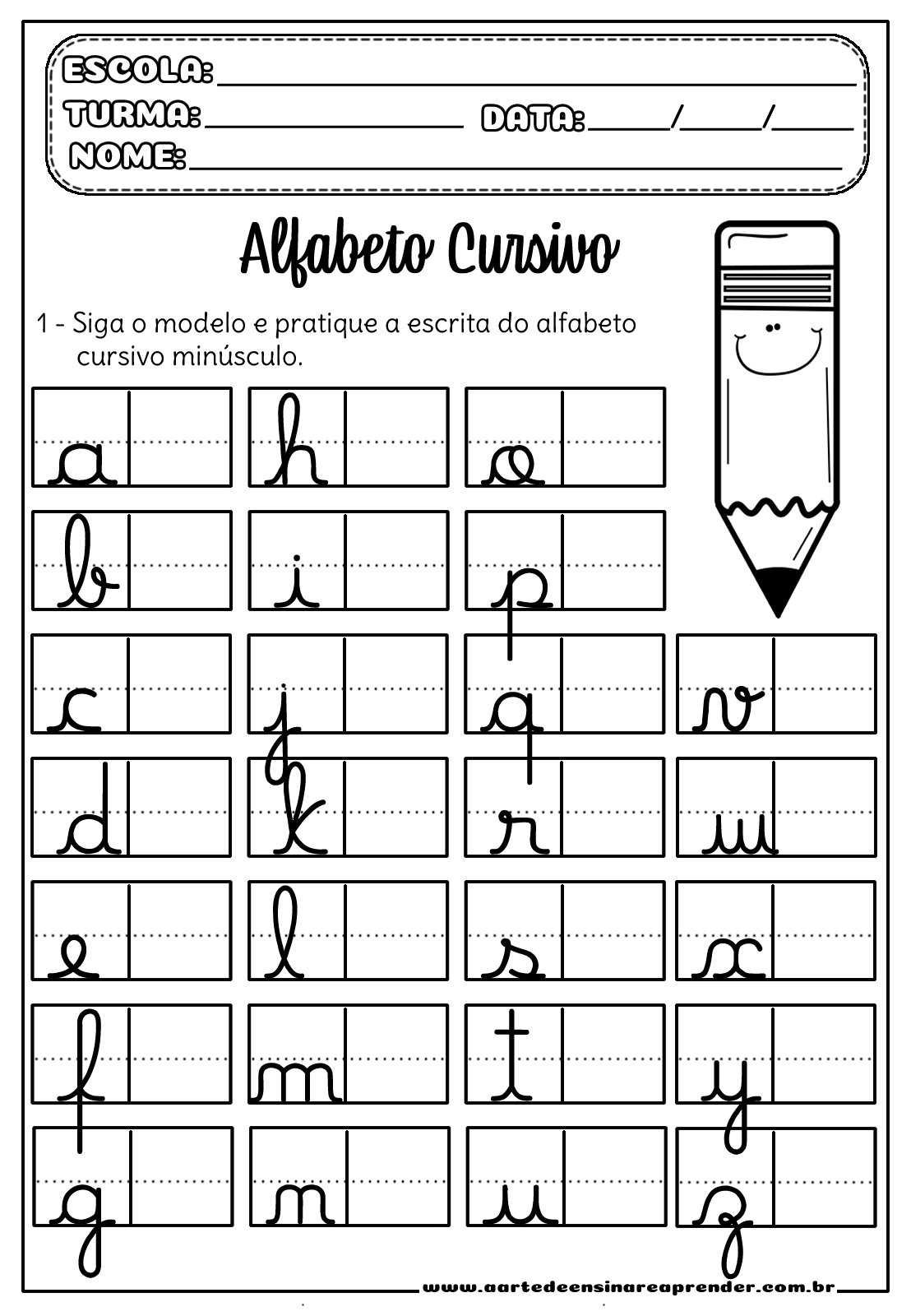 Atividades Com Letra Cursiva Treinar As Letras Do Alfabeto Educacao Images