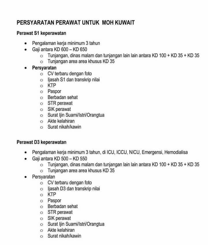 Lowongan Kerja Perawat Dalam dan Luar Negeri Terbaru
