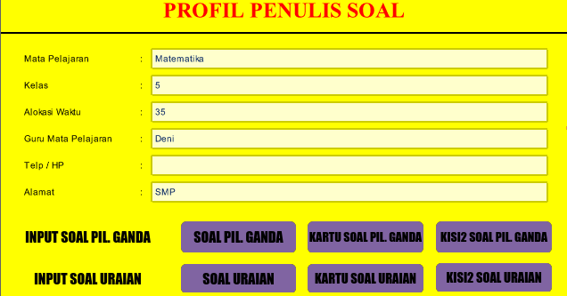 Aplikasi Pembuat Soal Pilihan Ganda dan Kartu Soal Ujian