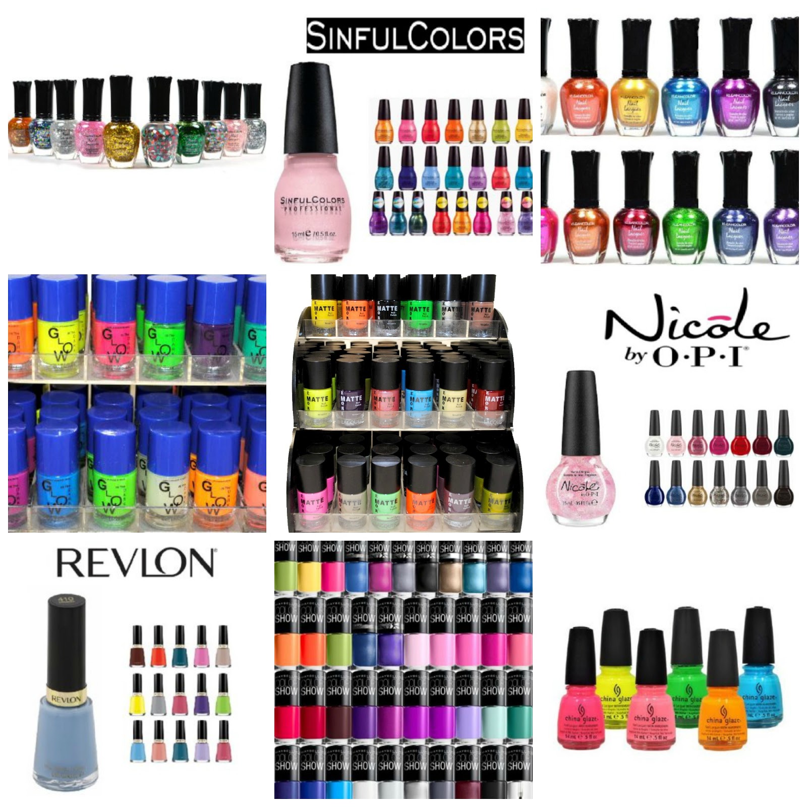Amazon Kleancolor Nail Polish GLITTER SET! Lot of 10 Lacquer + Free