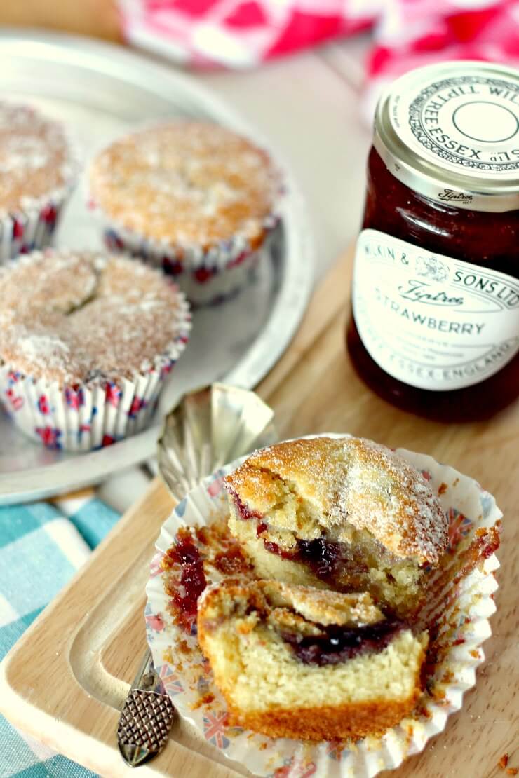 Easy Strawberry Jam Doughnut Muffins A Cornish Food Blog Jam and
