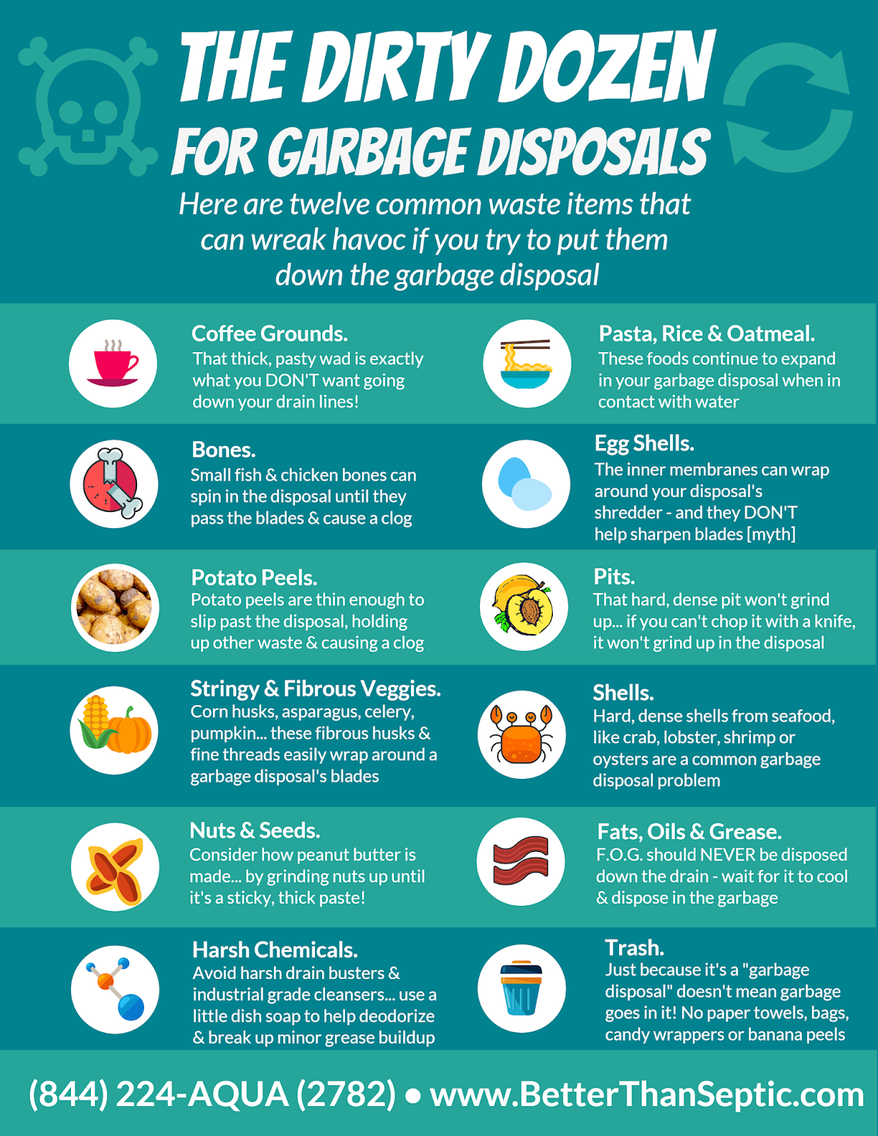 KlearTalk AquaKlear Septic GARBAGE DISPOSALS THE DIRTY DOZEN kleartalk-aquaklear-septic-garbage-disposals-the-dirty-dozen