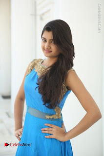 Telugu Actress Akshita (Pallavi Naidu) Latest Stills in Blue Long Dress at Inkenti Nuvve Cheppu Movie Promotions  0001