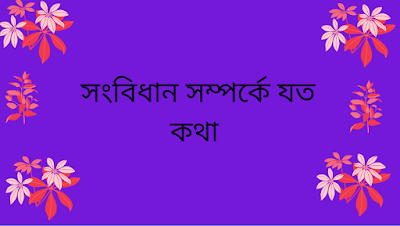 সংবিধান সম্পর্কে যত কথা