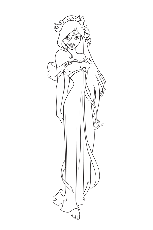 Dibujos animados para colorear: Encantada para colorear