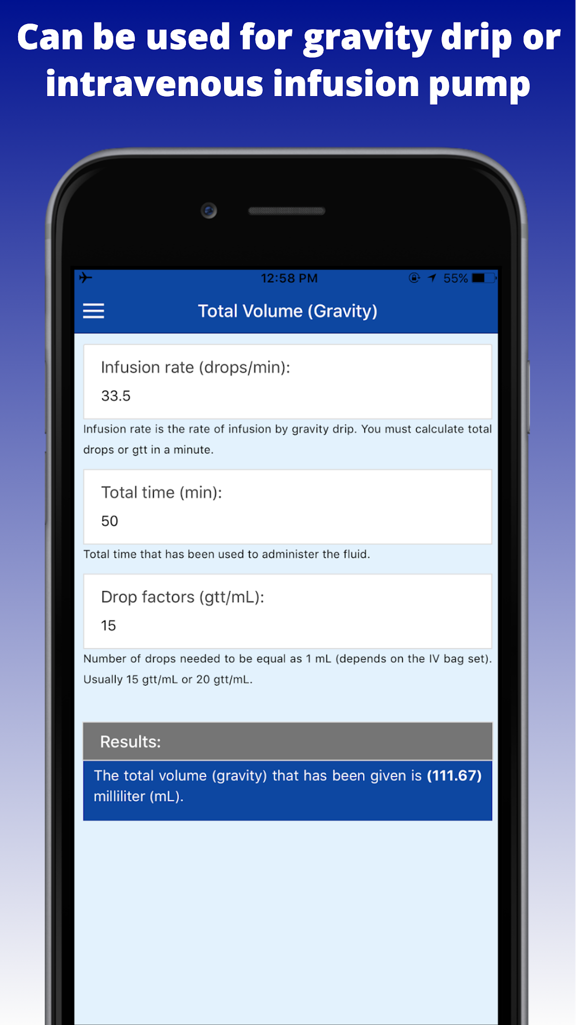 IV Infusion Calculator Pump & Dosage Calculations iMedical Apps