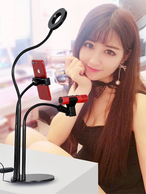 Bộ Giá đỡ điện thoại Livestream có đèn Led