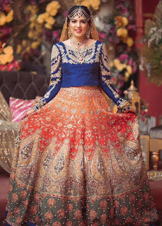 Ali Xeeshan Blue Color & Multi Color Lehenga choli collection