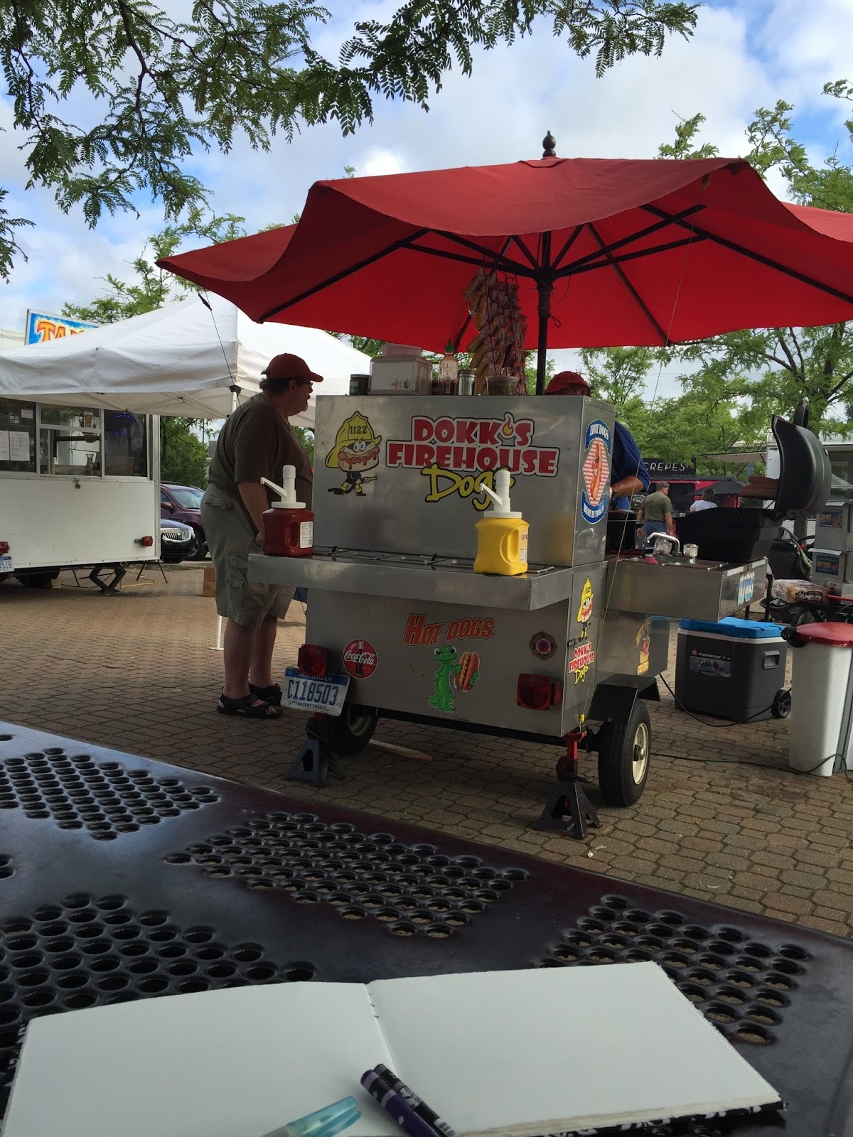 Scribbling With Spirit Hot Dog Cart at the Farmer's Market