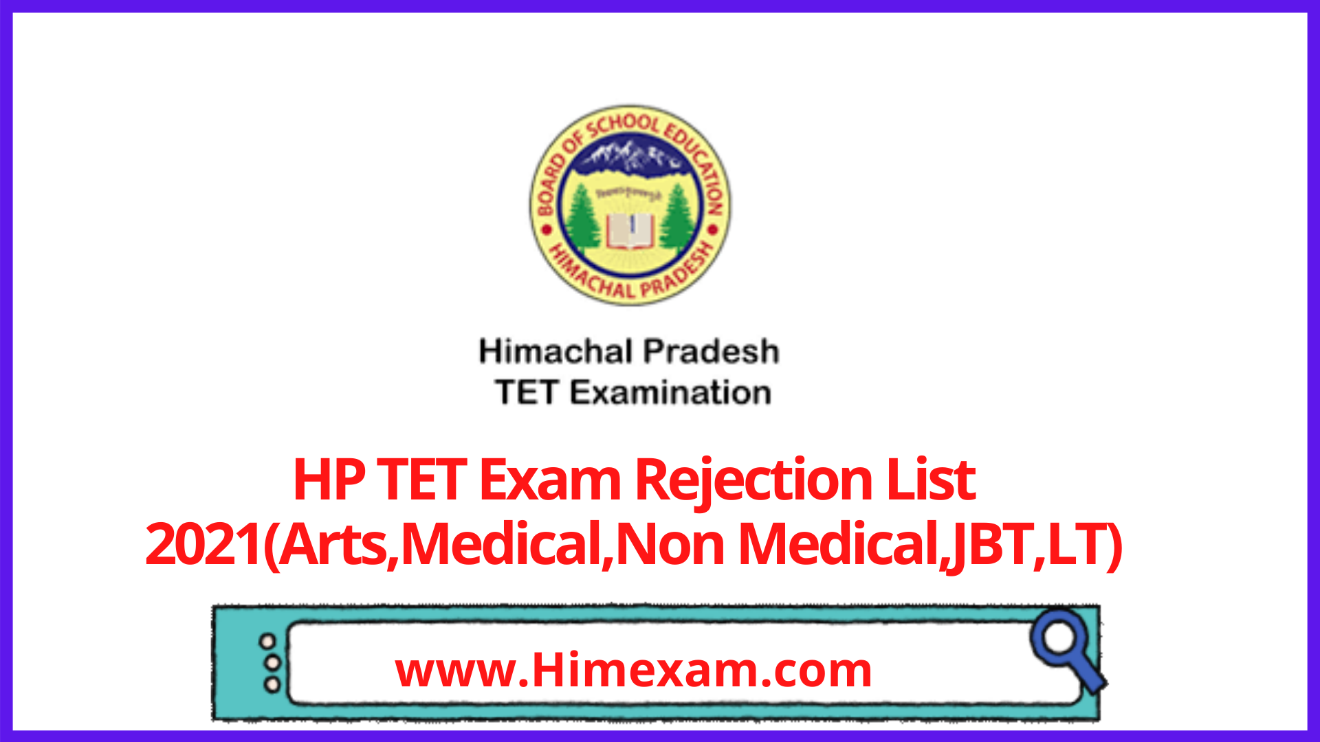 HP TET Exam Rejection List 2021(Arts,Medical,Non Medical,JBT,LT) HP TET Exam Rejection List 2021(Arts,Medical,Non Medical,JBT,LT)