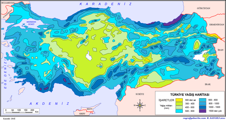 Türkiye İklim (Yağış) Haritası