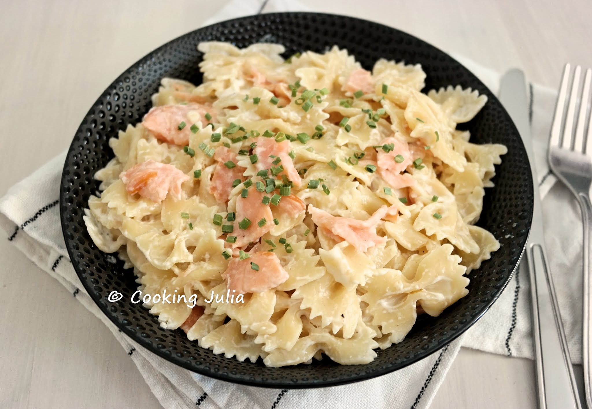 COOKING JULIA PÂTES AU SAUMON FUMÉ ET MASCARPONE