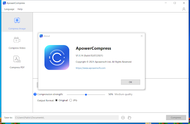 اصدار محمول مفعل تلقائياً من برنامج ضغط حجم الفيديو والصوت والمستندات ApowerCompress 2021 Portable 1.1.14.2 Activated
