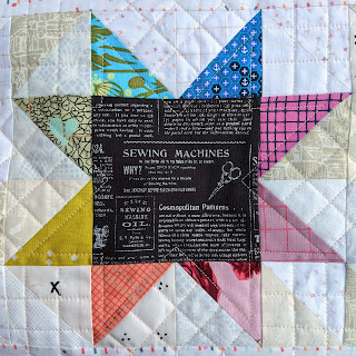 modern quilted rainbow fabric star