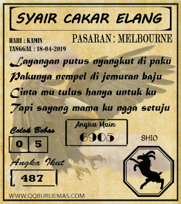 Syair MELBOURNE,18-04-2019