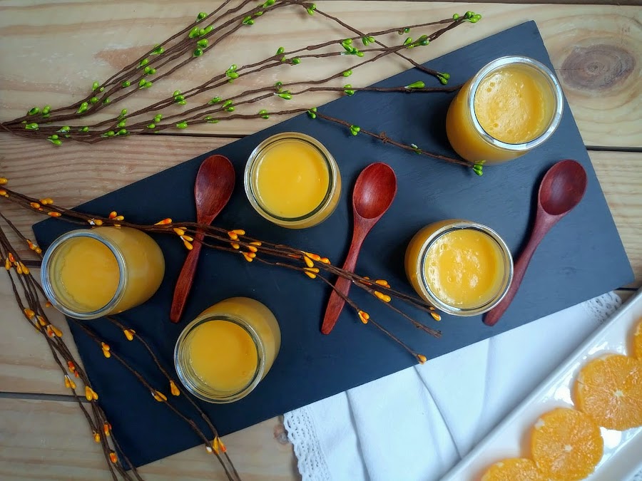 Crema de naranja y cava. Postre sencillo con delicioso sabor a cítrico. Facil de elaborar, Sin horno. Cuca