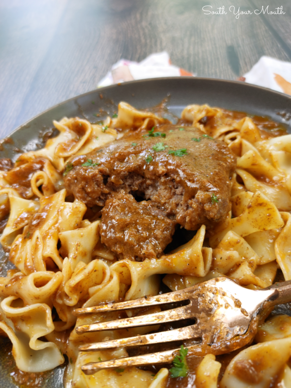 South Your Mouth Shortcut Crock Pot Hamburger Steaks and Gravy