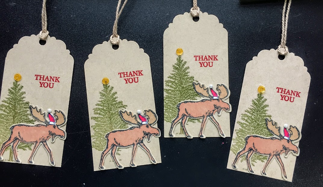 Maine Mountain Stamper Moose Thank You Tags