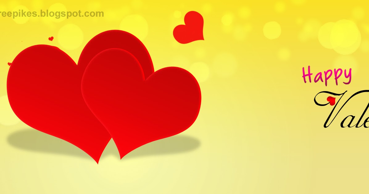 Two Hearts Facebook Cover Template Happy Valentines day FreePikes