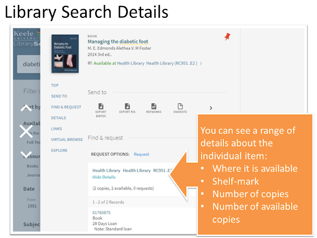 This is a screen-shot of the details of a book found on library search