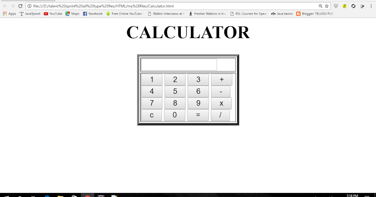 write a calculator program using Html ans JavaScript ~ interview programs