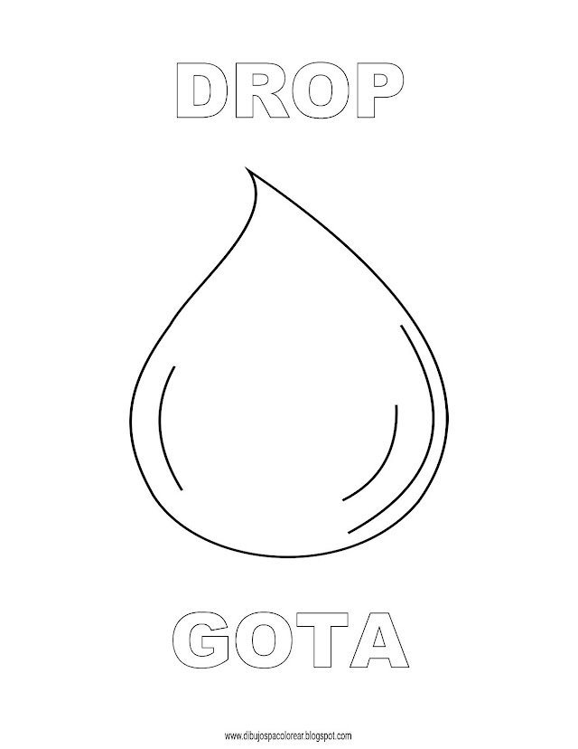 Dibujos Inglés - Español con G: Gota -  Drop