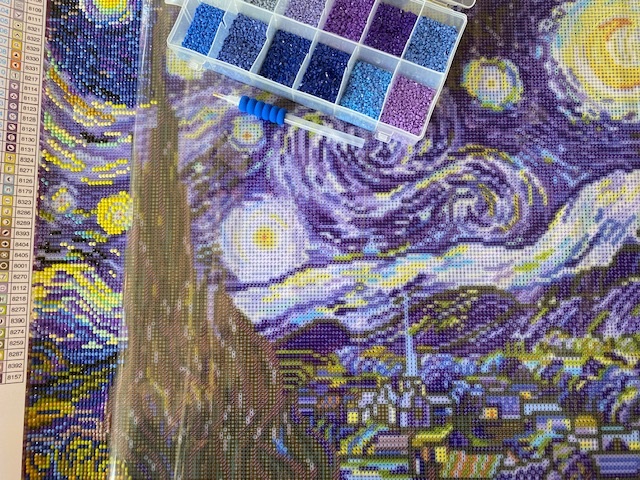 Jennifer's Little World blog - Parenting, craft and travel: My completed diamond  painting - Starry Night by Van Gogh