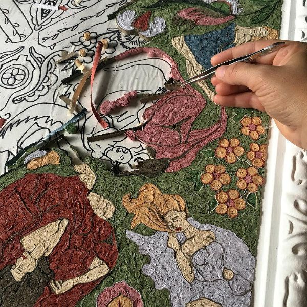 Fascinating Fringed Paper Rugs by Candace Hicks