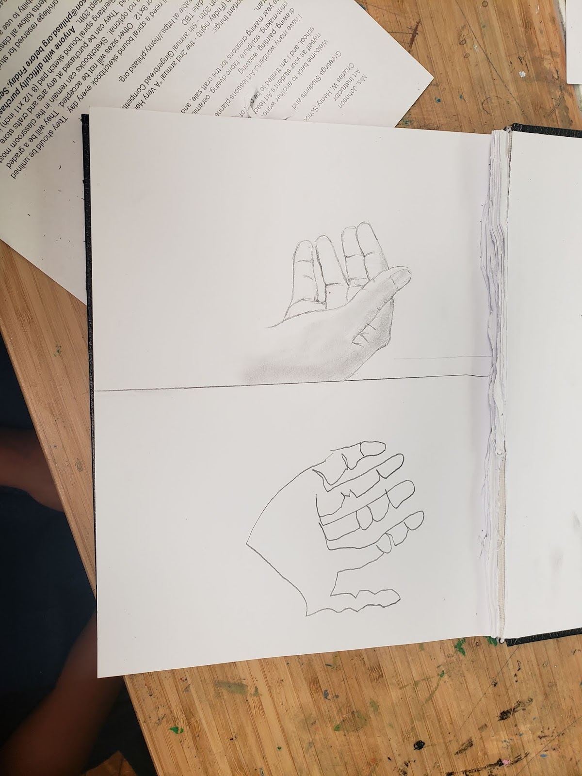 Henry School's Art Program Upper school technical drawing lessons...