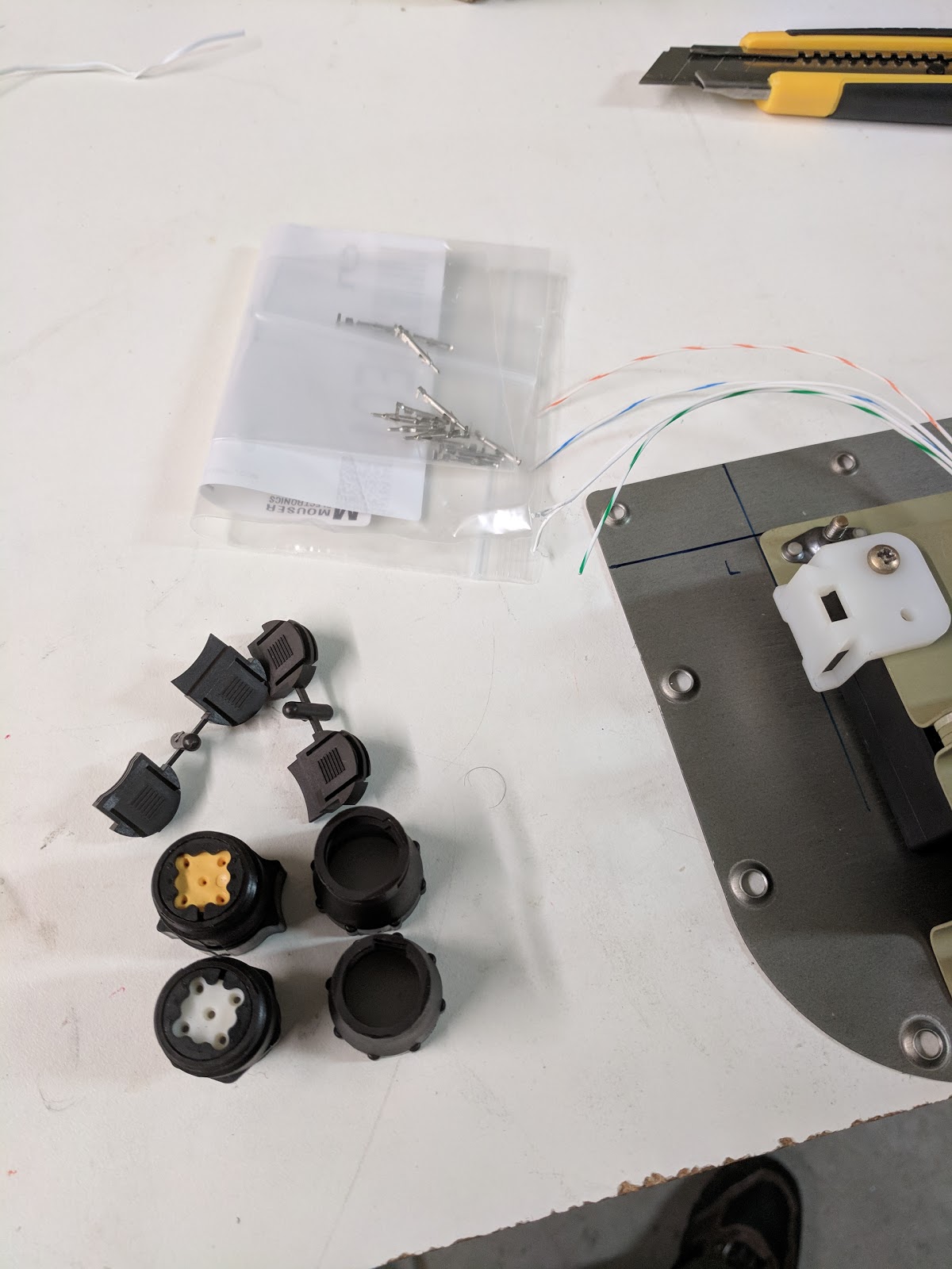 Damazio family's RV10 project Aileron trim attachment and wiring