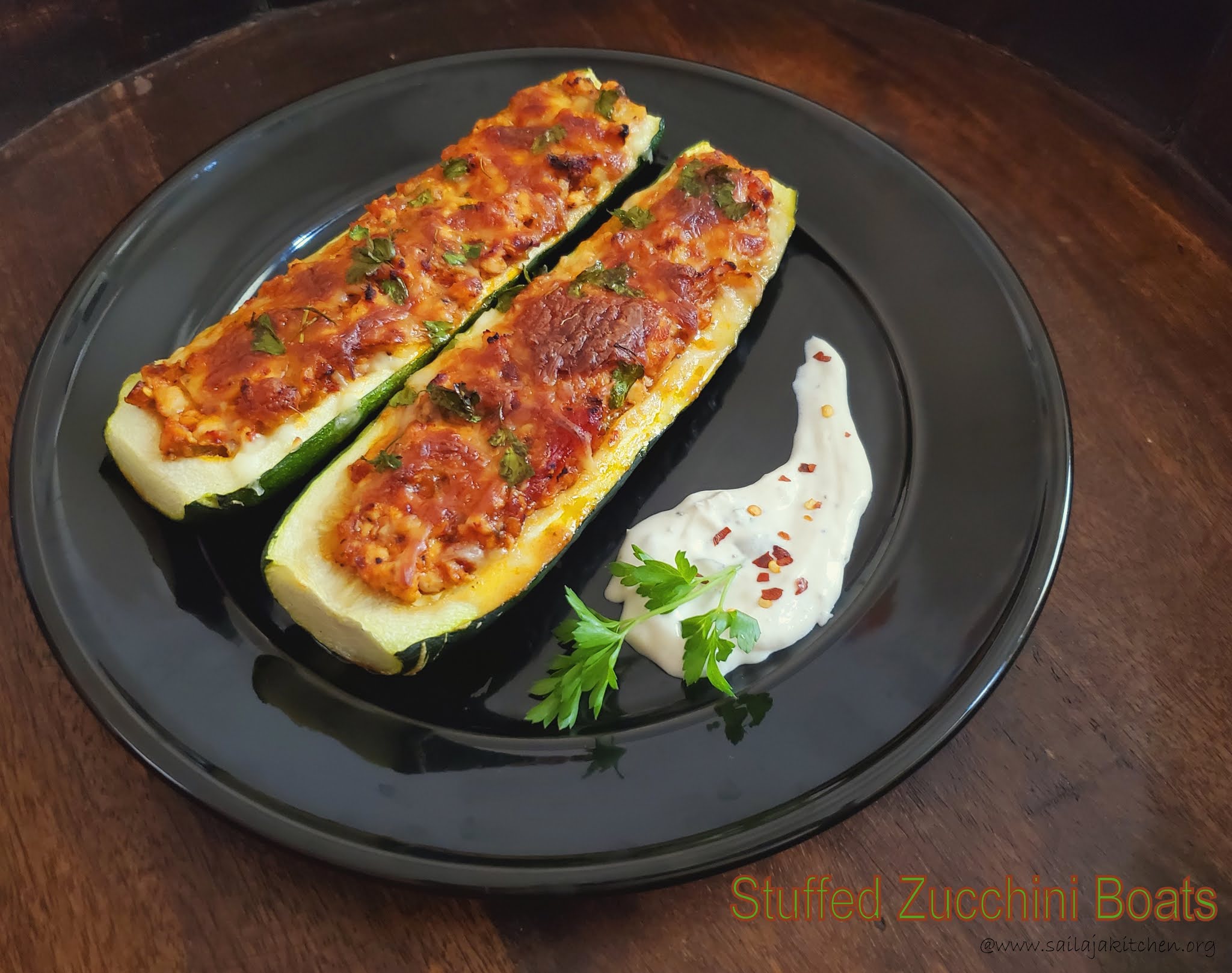 Sailaja Kitchen...A site for all food lovers! Stuffed Zucchini Boats