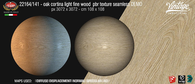 Cortina oak light fine wood pbr texture seamless ID 22164
