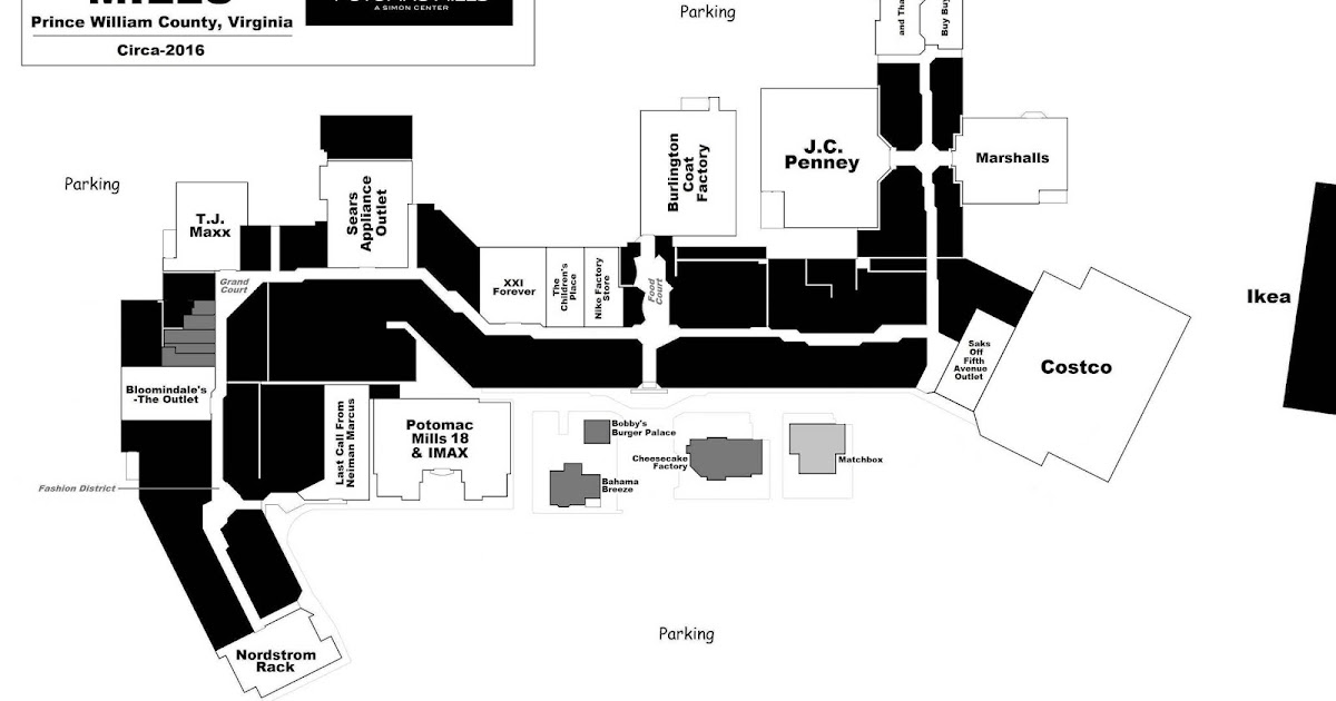 Potomac Mills Directory Map The Shopping Mall Museum