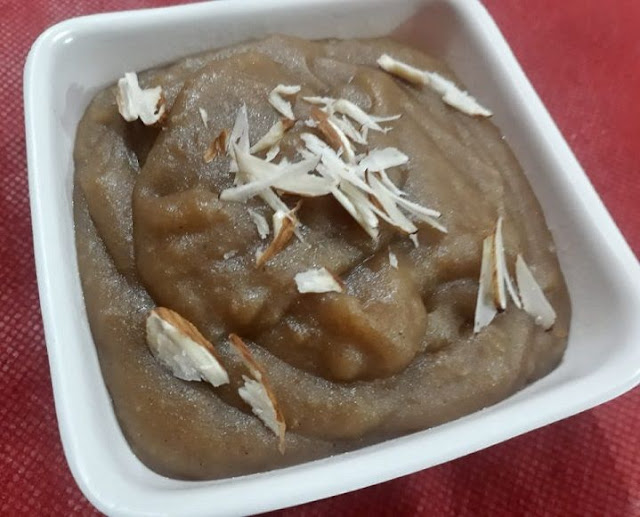 MyFoodPitara Lapsi recipe Atte ka Halwa without Ghee Wheat Flour