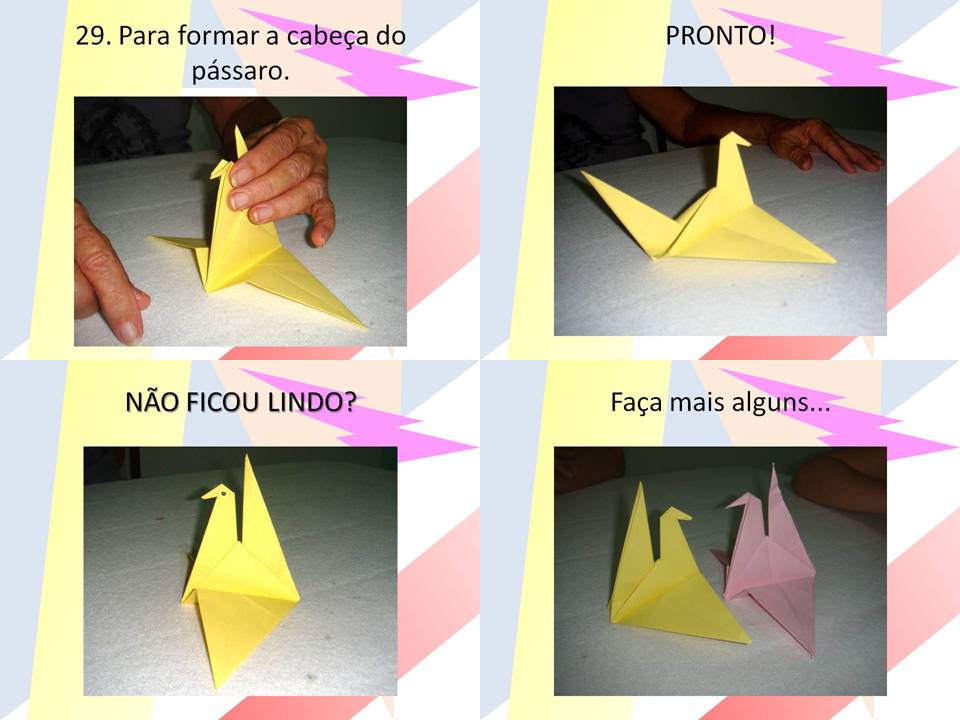 EU & VC FAZENDO ARTE ORIGAMI PÁSSARO (passo a passo)
