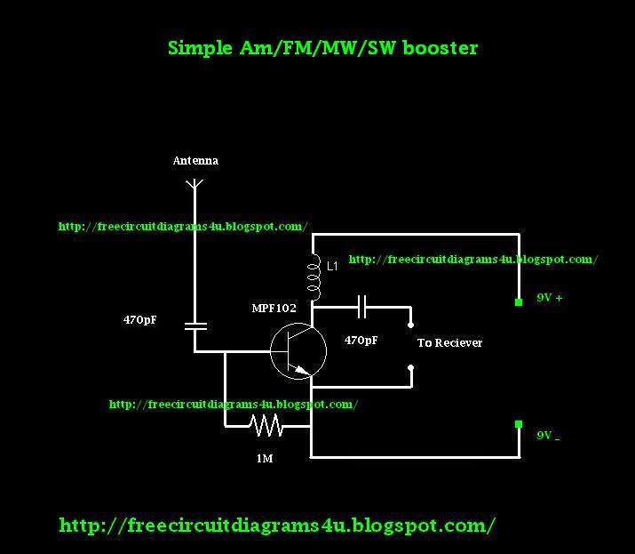 FREE CIRCUIT DIAGRAMS 4U Simple AM/FM/SW/MW booster Circuit