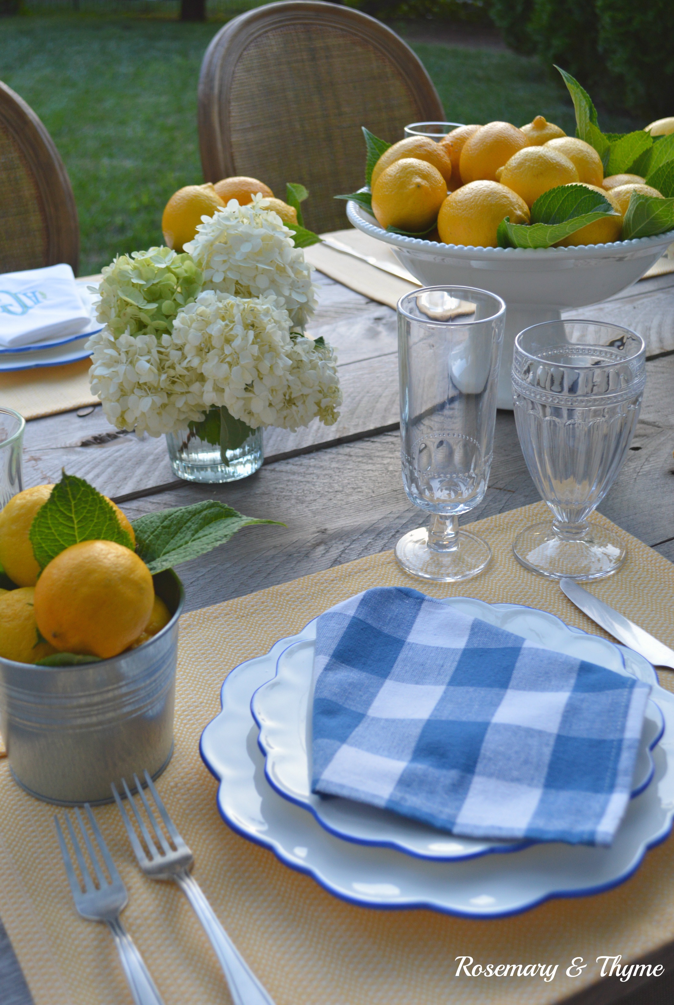 Lemon Themed Tablescape