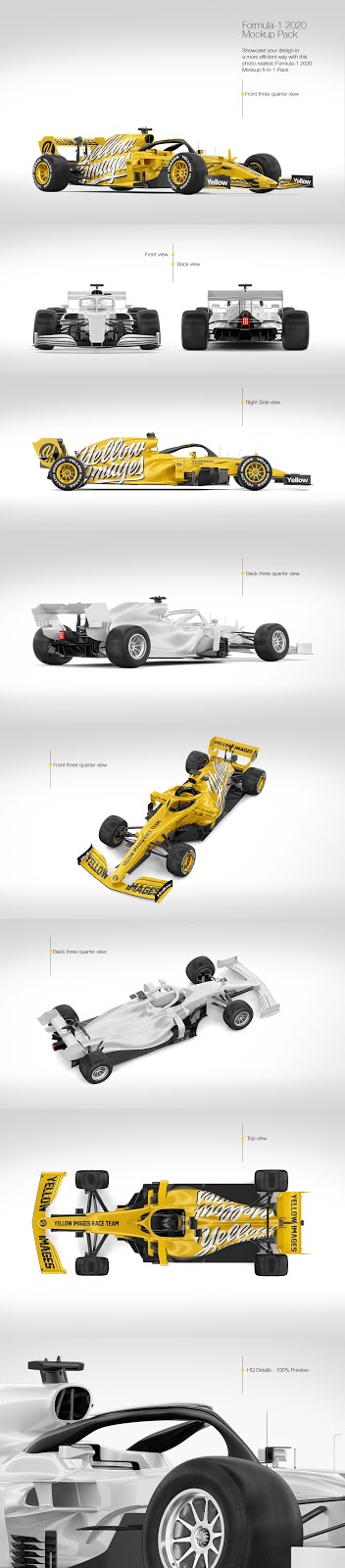 Download Free Formula 1 2020 Mockup Pack PSD Mockup Template