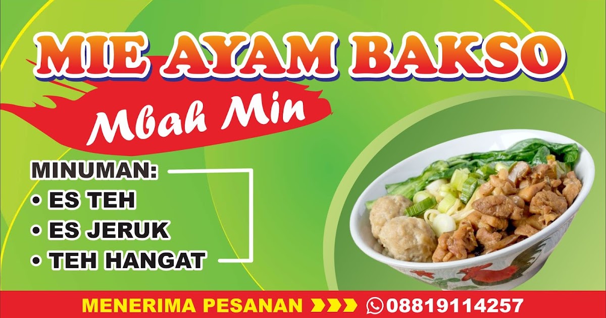 Template Desain Banner Warung Mie Ayam Bakso CDR Mas Vian