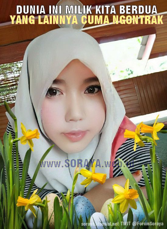 foto selfie soraya cewek cantik berjilbab meme cinta romantis