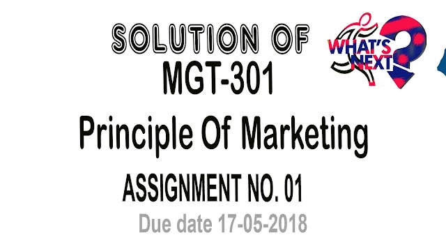 MGT 301 Assignment No. 1 Solution Spring 2018 Due Date 17-05-2018