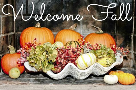 Coastal Fall with Pumpkins in a Clam Shell