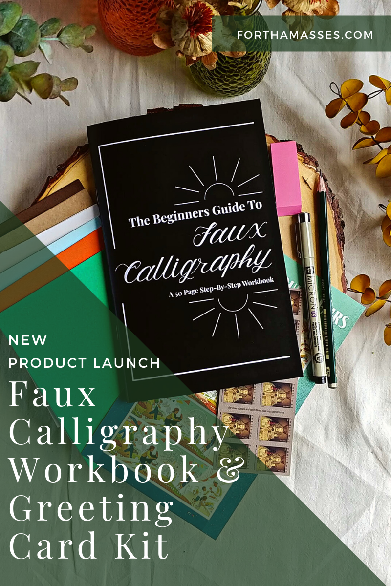 New Product Faux Calligraphy Workbook & Greeting Card Kit