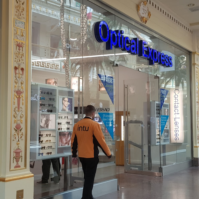 View of Optical Express frontage in intu Trafford Centre Manchester