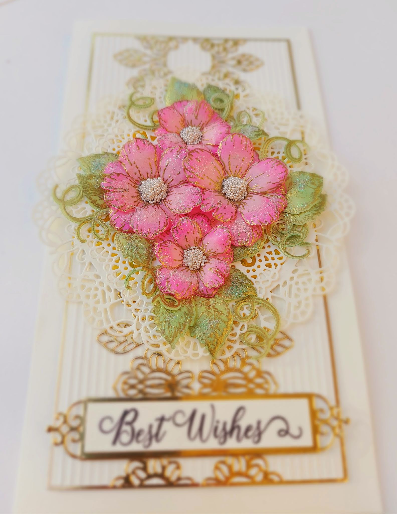 JJ Creations Vellum Flower card
