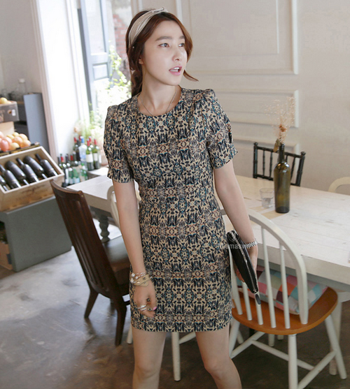 [Miamasvin] Printed Bodycon Dress | KSTYLICK - Latest Korean Fashion ...